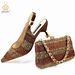 Elegant women's shoes and bag set Pointed striped high heels Suitable for banquets and daily life Exquisite and simple_voghion.com