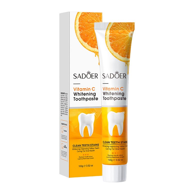Toothpaste SADOER Vitamin C Whitening Toothpaste 100g Fresh Breath Remove Bad Breath Toothpaste Volkswagen Ladies Toothpaste_voghion.com