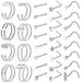 Ensemble de 40 piercings de nez en acier inoxydable, en forme de C et de U, pour hommes et femmes, bijoux en acier titane_voghion.com