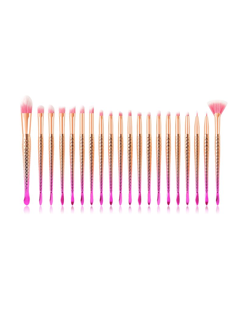 Nuovo set di pennelli per trucco professionale di vendita caldo dal nuovo design multicolore a coda di pesce da 20 pezzi_voghion.com