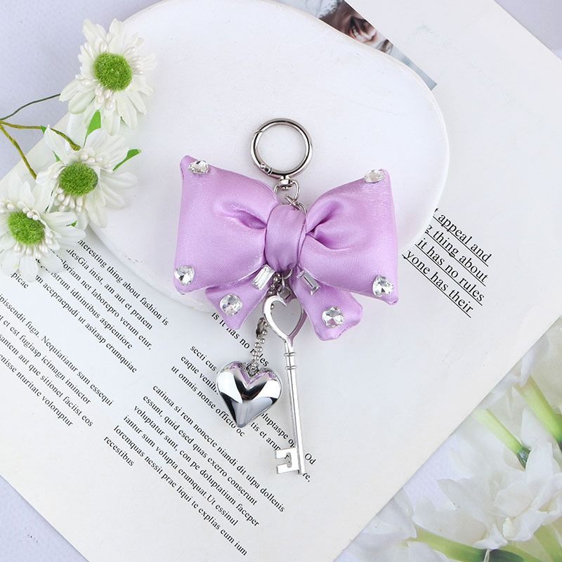 Girly Bow Keychain Niche High End Diamond Bag Pendant Car Keychain Pendant_voghion.com
