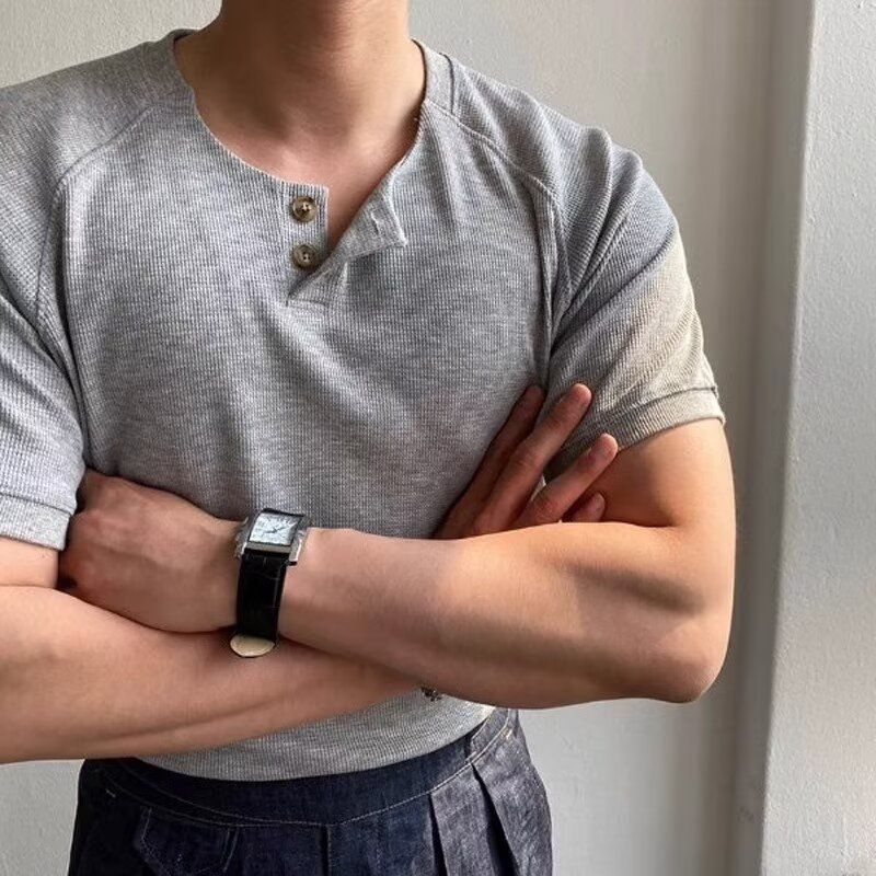 Solid Color Ice Breathable Short Sleeved T-shirt For Summer Cool Men's Wear With Raglan Sleeves And Cool Top For Men_voghion.com