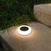 Solar Ground Lights Outdoor Waterproof Garden Path Lights With Frosted Round Design, Warm/Color Changing LED, IP65 Rated For Patio, Deck, Walkway_voghion.com