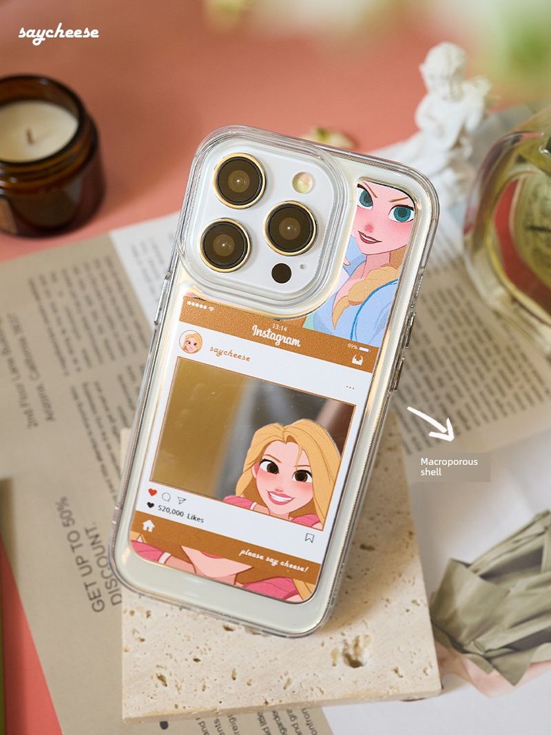 Unbeatable Quality Saycheese Original Let's Saygold Golden Pink Spring Ins Sweet Edge Covered Mirror Anti-Fall Mobile Phone Shell For_voghion.com