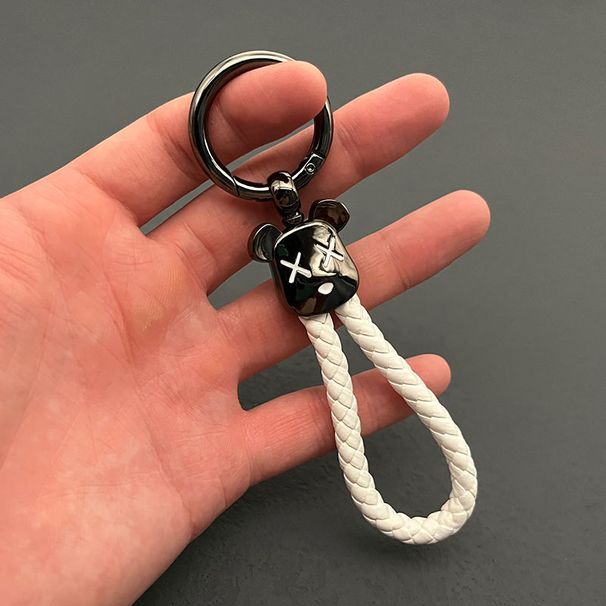 Μπρελόκ αυτοκινήτου με πλεκτό σχοινί Violent Bear Creative 3D τρισδιάστατο μενταγιόν αρκούδας Δαχτυλίδι με μπρελόκ για ζευγάρια για άνδρες και γυναίκες_voghion.com