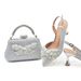 New Women's Banquet Shoe Bag Set Handmade leaves decorated wine glasses and party evening shoe bag set_voghion.com