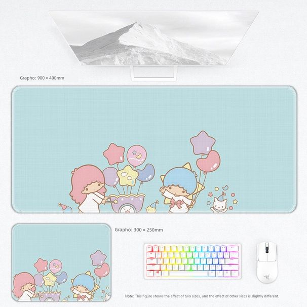 Küçük İkizler Fare Klavye Kız Ofis Oyunu İkincil Karikatür Defter Masa Pedi Kalınlaştırılmış Büyük Boy_voghion.com