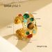Single Rings Court Style Multi Gemstone Open Ring Retro Medieval Niche Design Stainless Steel Does Not Fade_voghion.com