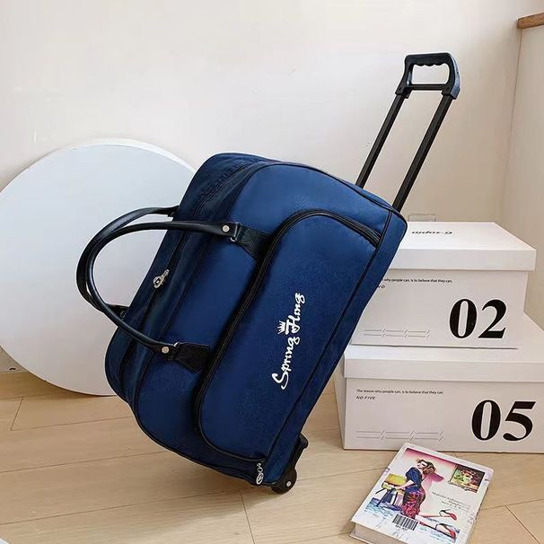 Large Capacity Pull Rod Bag Short Boarding Bag Men's And Women's Travel Folding Storage Bag With Wheel Pull Rod Soft Bag Portable_voghion.com