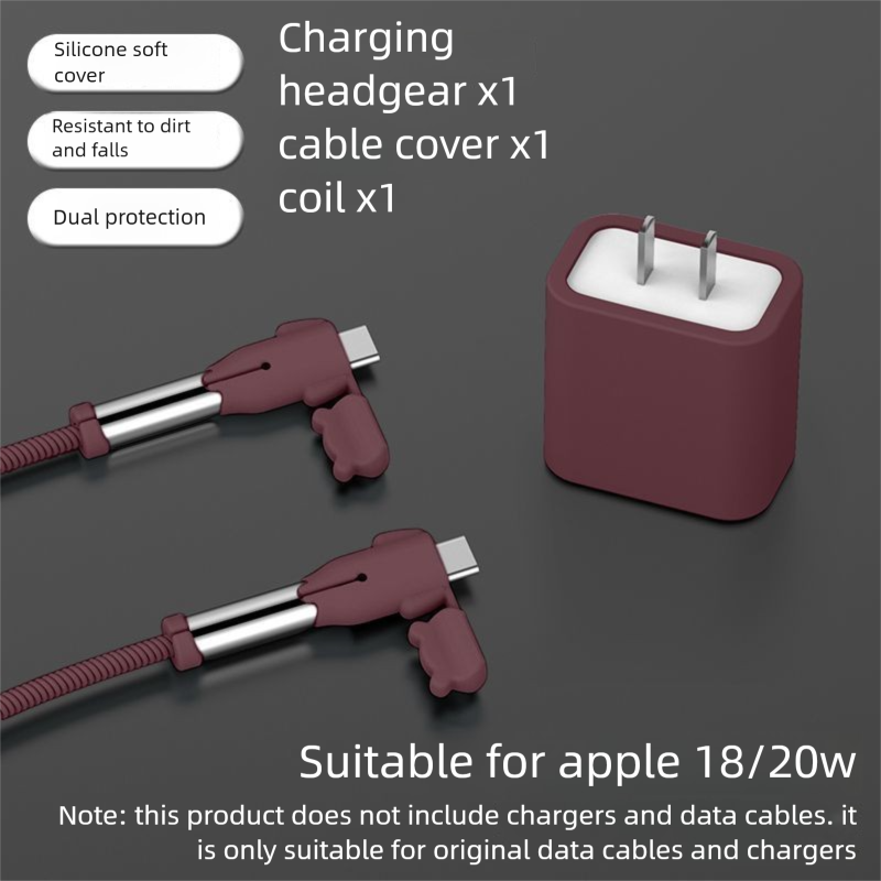 Compatibile con l'adattatore di ricarica da 20 W per iPhone, custodia protettiva digitale per cavo dati per iPhone 15/16_voghion.com