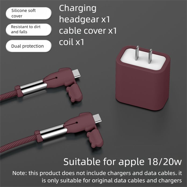 Compatibile con l'adattatore di ricarica da 20 W per iPhone, custodia protettiva digitale per cavo dati per iPhone 15/16_voghion.com