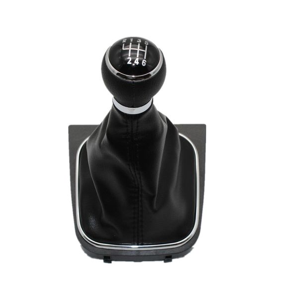 For VW EOS 2006 2007 2008 2009 2010 2011 Car-Stying 6 Speed Car Gear Stick Level Shift Knob With Leather Boot_voghion.com