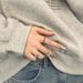 Broken silver stacking ring ins cold style niche design elastic rope index finger ring simple fashion personality ring_voghion.com