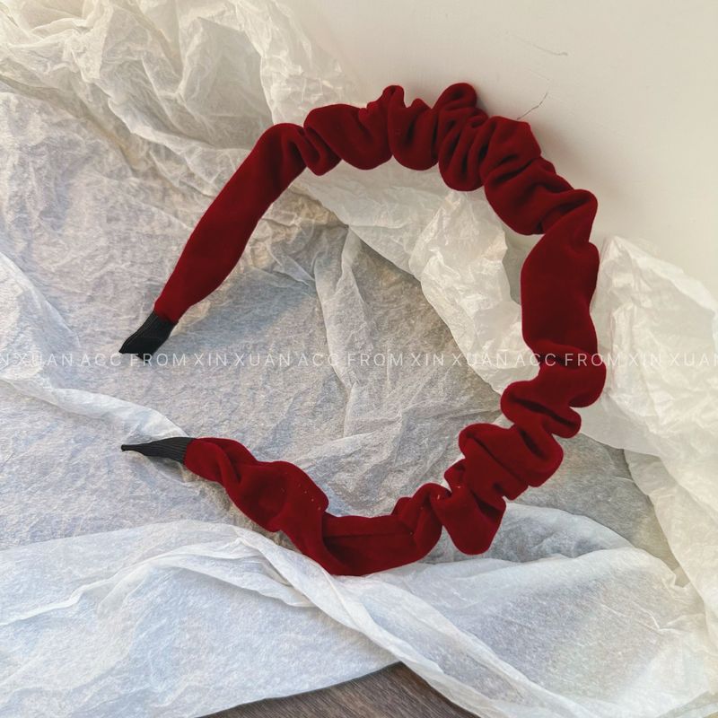 Bandeau rouge de Noël haut de gamme automne et hiver pour femmes 2022, nouveau bandeau de célébrité sur Internet, sangle de cheveux rétro, accessoires pour cheveux_voghion.com