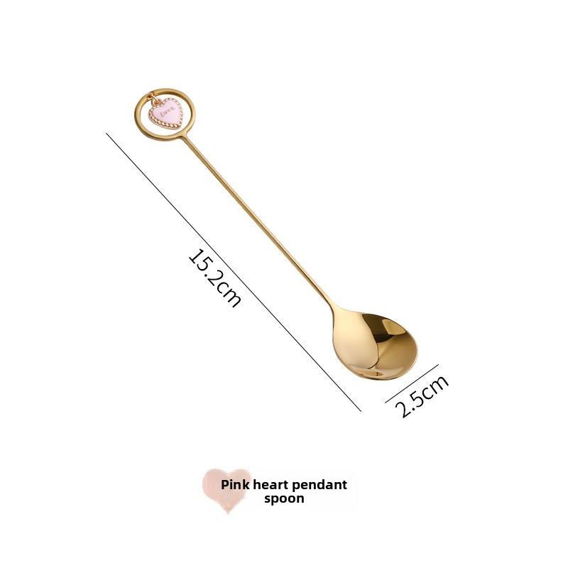 Stainless Steel Set European Style High-end Fruit Picks Mooncake Fork Creative Cute Coffee Dessert Spoon Household_voghion.com