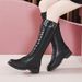 Women's 2021 New Autumn Winter Slimming High Tube Thick Sole Long White Over-the-Knee Petite Riding Boots Shoes_voghion.com