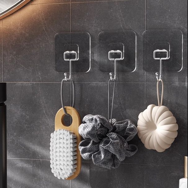 Home Furniture Adhesive Hook Without Punching Strong Acrylic Adhesive Kitchen Door Bathroom Wall Transparent Seamless Large Hook_voghion.com