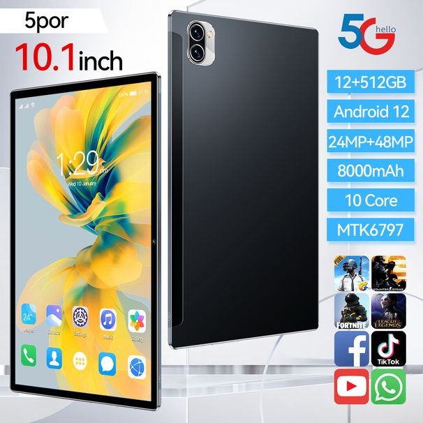 High-Definition-Kamera 10,1-Zoll-IPS-Bildschirm 5pro Karte Dual-Standby-Tablet-Computer_voghion.com