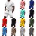 Herrenbekleidung Kurzarm Herren Casual Fashion Solid Color Zweiteiliger Trainingsanzug Trainingsanzug Herren_voghion.com