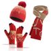 Fashion Winter Knitted Women's Jacquard Thickened Imitation Mink Scarf, Hat And Gloves Three-piece Set_voghion.com