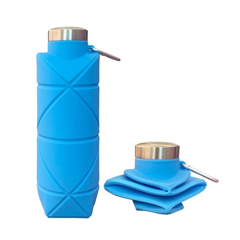 Food Grade Platinum Silicone Rhombus Folding Kettle 700ml Outdoor Sports Foldable Portable Kettle_voghion.com