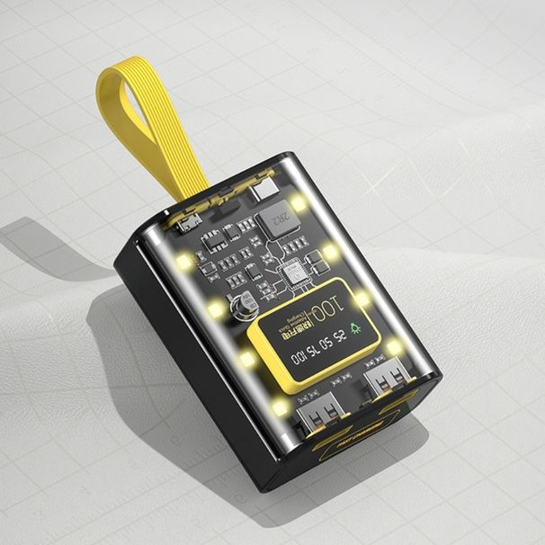 Custodia esterna per power bank mobile fai da te in plastica con luce LED, 3 slot 18650, carica rapida_voghion.com