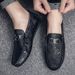 SHLIANG Brand Men Loafers Leather Casual Shoes Men Flats Lightweight Driving Boat Shoes Male Footwear X0043_voghion.com