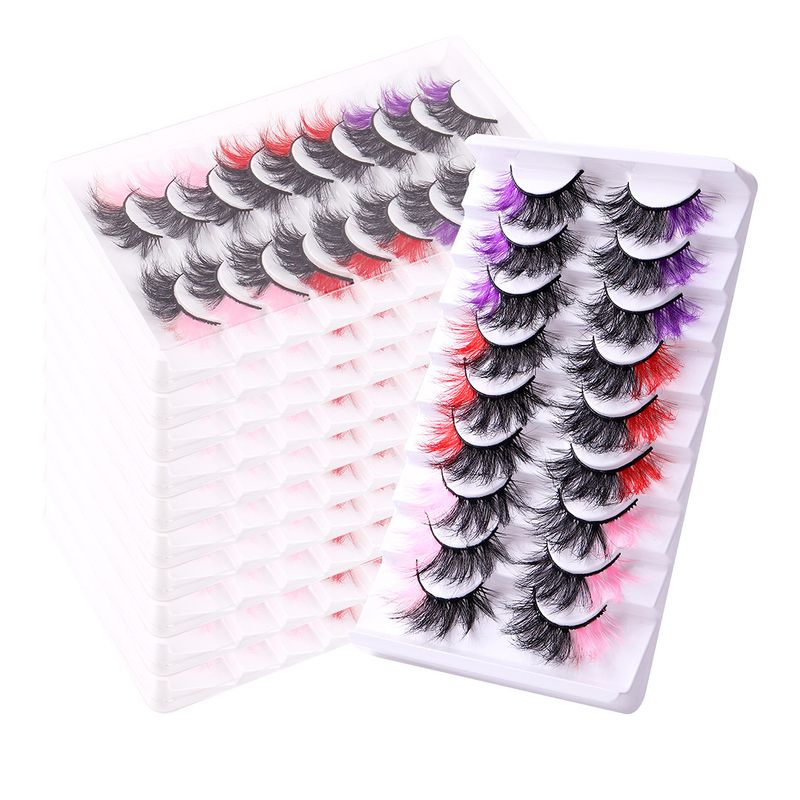Lash extension set Color high mink false eyelashes thick natural eyelashes messy curly eyelashes_voghion.com