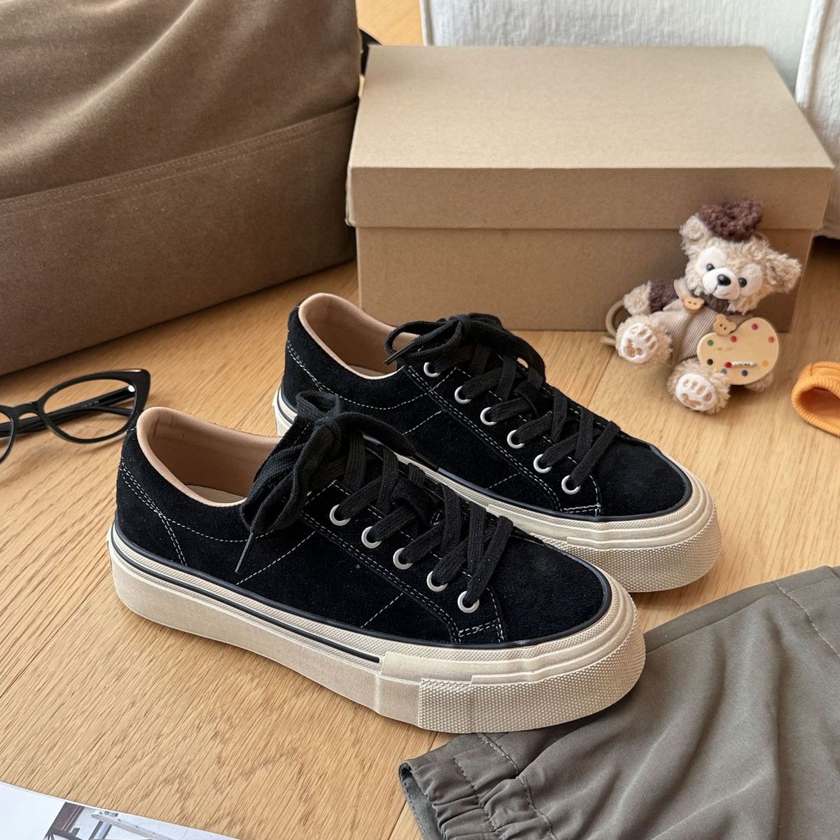 Canvas Shoes Fall/Winter 2025 New Thick-Soled White Sneakers Casual Versatile Athletic Shoes_voghion.com