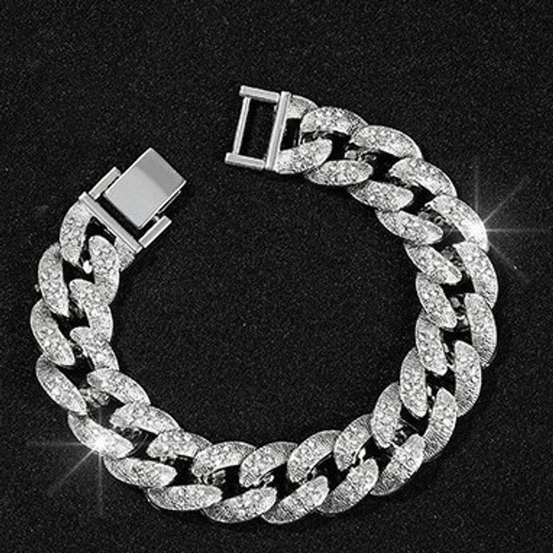 New Cuban Chain Hip Hop Bubble U-shaped Men's Necklace Bracelet Rap Singer Same Style Exaggerated Jewelry_voghion.com