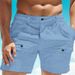 Abbigliamento da uomo Pantaloncini estivi da spiaggia con bottoni e tasca elastica in vita, traspiranti e comodi_voghion.com