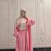 Muslim Fashion Elegant Women's Cardigan Robe Dress With Loose Pants Two-Piece Set K116_voghion.com