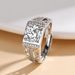 Klassisches Design Simulierter Karatdiamant Vielseitiger Mode Hohlzirkon Herrenring_voghion.com