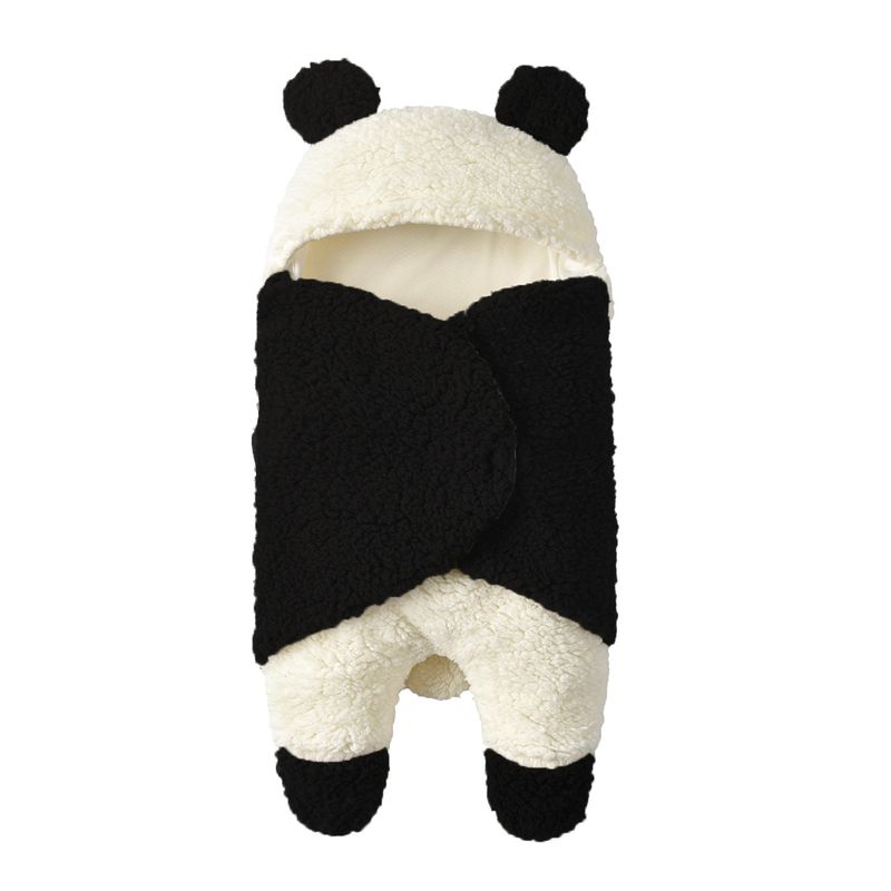 Baby Super Soft Autumn And Winter Plush Swaddle Baby Panda Cartoon Wool Lamb Blanket Blanket_voghion.com
