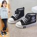 Kinder Canvas Frühjahr und Herbst 2024, neue Jungen Board High Top Mädchen Stoffschuhe, weiche Sohlen Freizeitschuhe für_voghion.com