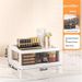 Novo estilo de gaveta de luxo leve para mesa, cosméticos multicamadas, penteadeira transparente, caixa de armazenamento, armário organizador_voghion.com