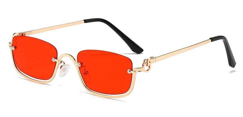 Nye ankomster metal rektangulære damesolbriller modemærke halvstel firkantede damesolbriller vintage briller Gafas De Sol_voghion.com