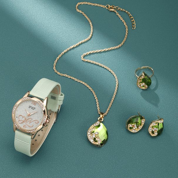 Orologio al quarzo di nicchia alla moda femminile, orologio con temperamento, set di bracciali_voghion.com