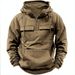 Men's Hooded Fleece Sweatshirt - Casual Streetwear With Contrast Stitching, Relaxed Fit For Autumn & Winter_voghion.com