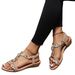 Oversized 2023 Fashion Sandals Women's Bohemian Metal Contrast Color Tight Strap Open Toe Beach Shoes Loose_voghion.com