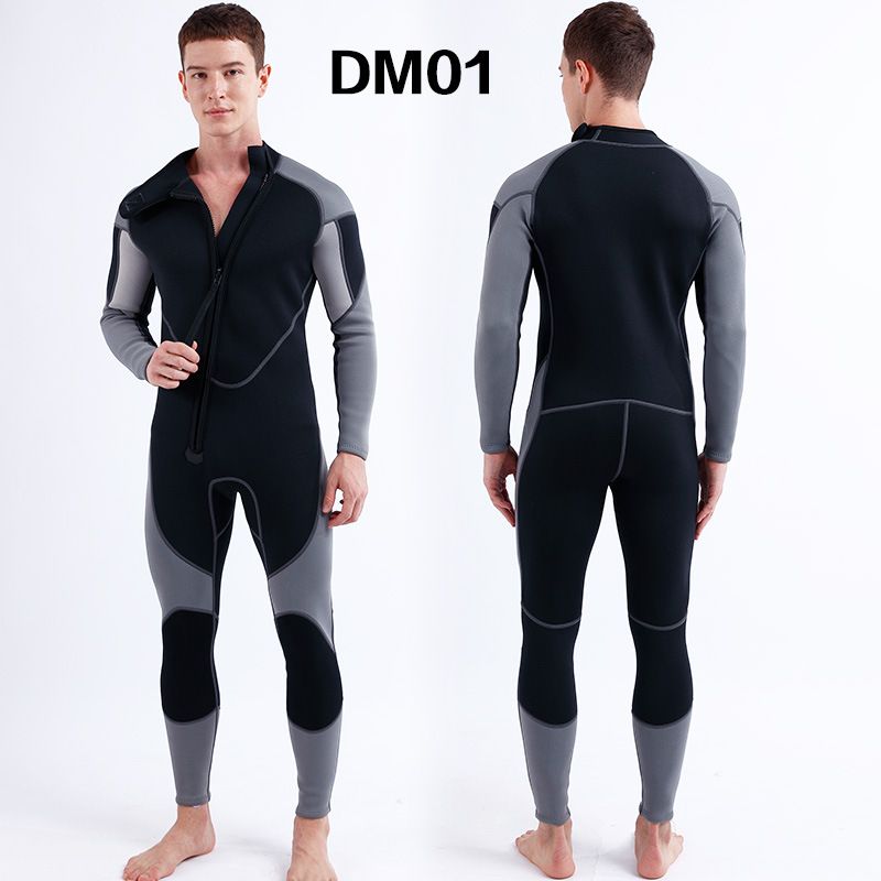 New 3mm One-Piece Diving Suit Men, Adult Cold-Proof Thermal Wetsuit For Outdoor Diving, Snorkeling, And Swimming_voghion.com