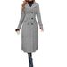 Women's Clothing Elegant Double-Breasted Long Wool Coat – Slim Fit Trench Coat For Women, Office & Casual Wear_voghion.com