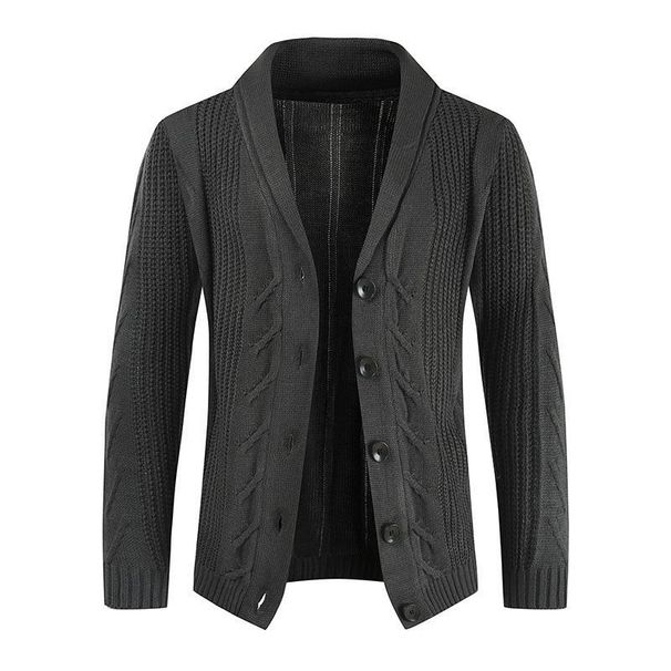 2024 Herbst Herren Neue Strickjacke Einfarbig Personalisierte Abnehmen Einreiher Casual Pullover_voghion.com