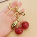 New Cherry Keychain For Women's Bags, High-Value Hanging Decoration With Glitter Crystal Fruit Pendant_voghion.com
