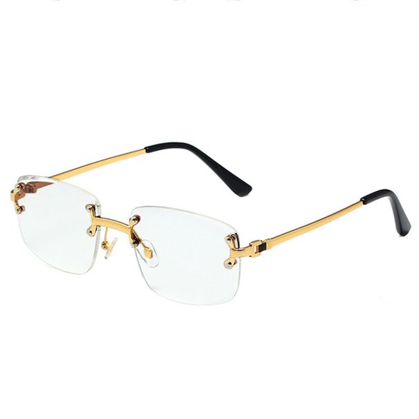 Occhiali da sole senza montatura D072 – Lenti sfumate con cerniera a molla Edge Cut per donna e uomo (stile street style delle celebrità di Internet)_voghion.com