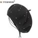 Großer Sale BUTTERMERE Winter Hüte Für Frauen Wolle Schwarz Maler Weibliche Perle Vintage Warme Französisch Berets Damen Weiche Künstler Kappe_voghion.com