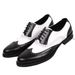 Euro Step New Brogue Carved Large Size Color Block Trendy Versatile Youth Men's Business Formal Leather Shoes_voghion.com