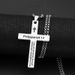 Cross Titanium Steel Pendant Personality Men's Unisex Style Long Sweater Chain Necklace Accessory_voghion.com