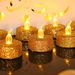 Flameless Decorative Candles - Battery Operated Flickering Candles With Glitter Shell (Gold/Silver/Rose Gold/Red/Green/Black/Purple)_voghion.com