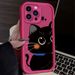 Süße Big Eye Black Cat Handyhülle für iPhone 16 15 14 13 12 11 Pro Max X XS X S Max XR SE 2020 7 8 Plus Stoßfeste Silikonhülle_voghion.com